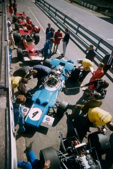 Cars at the British Grand Prix, Silverstone, Northamptonshire, 1969
