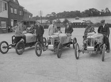 Cars at the JCC 200-mile Race, Brooklands, Surrey, 1921. Artist: Bill Brunell