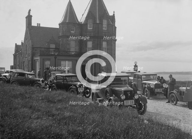 Cars competing in the B&HMC Brighton Motor Rally, John O'Groats, Scotland, 1930. Artist: Bill Brunell.