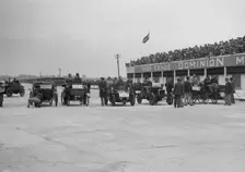 Cars competing in the BARC Daily Sketch Old Crocks Race, Brooklands, 1931. Artist: Bill Brunell