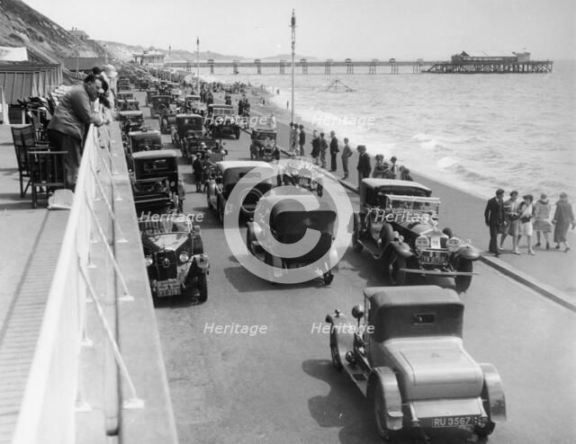 Cars driving along Bournemouth seafront, Dorset, 1928. Artist: Unknown