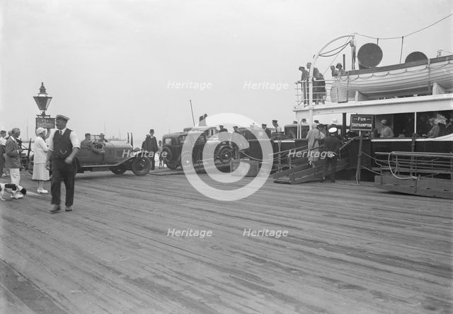 Cars embarking on Southampton ferry. Creator: Kirk & Sons of Cowes.
