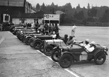 Cars on the start line at a JCC Members Day, Brooklands. Artist: Bill Brunell