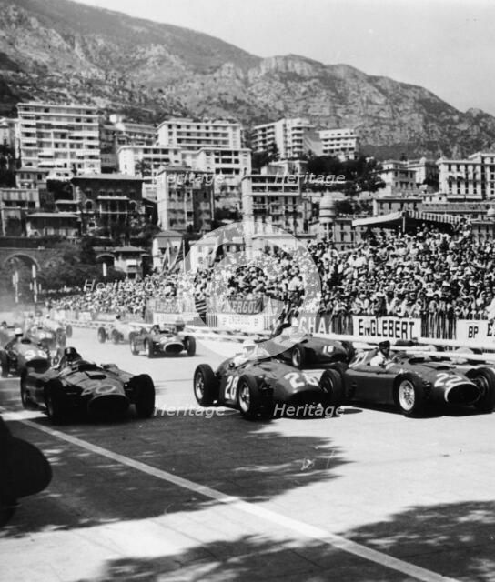 Cars on the starting grid, Monaco, 1950s. Artist: Unknown