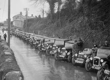 Cars parked at the MCC Lands End Trial, Launceston, Cornwall, 1930. Artist: Bill Brunell