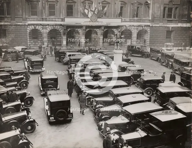 Cars parked in Burlington House Courtyard, on the occasion of the private view of the Chinese...1935 Creator: Unknown.