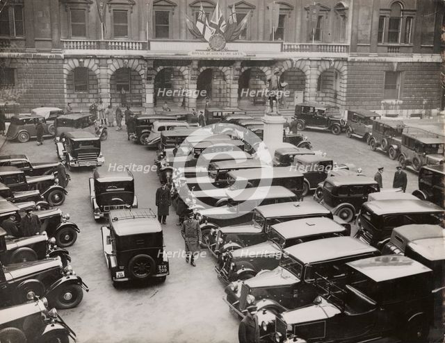 Cars parked in Burlington House Courtyard, on the occasion of the private view of the Chinese...1935 Creator: Unknown.
