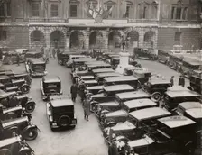 Cars parked in Burlington House Courtyard, on the occasion of the private view..., 1935. Creator: Unknown