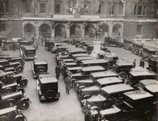 Cars parked in Burlington House Courtyard, on the occasion of the private view..., 1935. Creator: Unknown