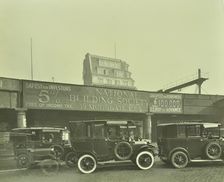 Cars parked outside London Bridge Station, 1931