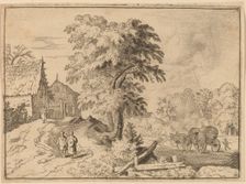 Cart with Two Draft Horses, probably c. 1645/1656. Creator: Allart van Everdingen
