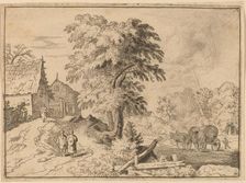 Cart with Two Draft Horses, probably c. 1645/1656. Creator: Allart van Everdingen