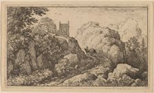 Cart in a Narrow Pass, probably c. 1645/1656. Creator: Allart van Everdingen