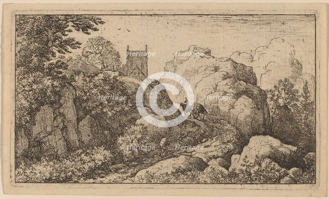 Cart in a Narrow Pass, probably c. 1645/1656. Creator: Allart van Everdingen.