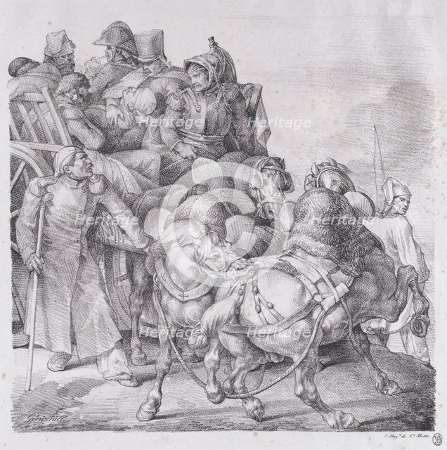 Cart Loaded with Wounded Soldiers, 1818. Creator: Theodore Gericault.