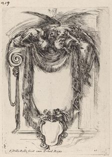Cartouche Suspended from Corpses, 1647. Creator: Stefano della Bella