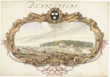 Cartouche with a view of the Bentveld estate, 1600-1699. Creator: Anon