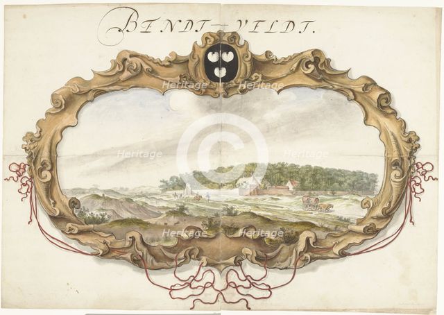Cartouche with a view of the Bentveld estate, 1600-1699. Creator: Anon.