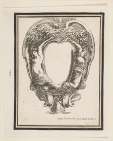 Cartouche with Duck and Nymphs, 1647. Creator: Stefano della Bella
