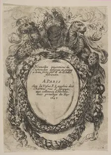 Cartouche with Title: Nouvelles inventions de Cartouches, 1647. Creator: Stefano della Bella
