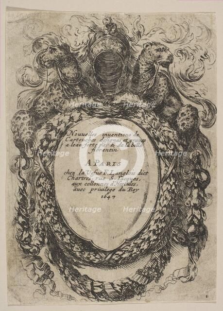 Cartouche with Title: Nouvelles inventions de Cartouches, 1647. Creator: Stefano della Bella.