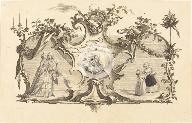 Cartouches Modernes avec des Enfans qui representant les Modes d'Augsbourg. Creator: Johann Esaias Nilson.