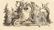 Cartouches Modernes orné avec des [diferentes Figures] (Plate VI-1 from the set). Creator: Johann Esaias Nilson