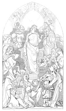 Cartoon (41) The Spirit of Chivalry - by Daniel Maclise, R.A., executed by commission, 1845. Creator: Unknown