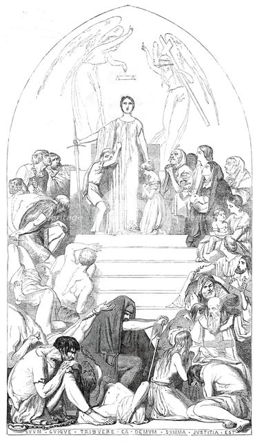 Cartoon (85) An Allegory of Justice...from the exhibition in Westminster Hall, 1845.  Creator: Unknown.