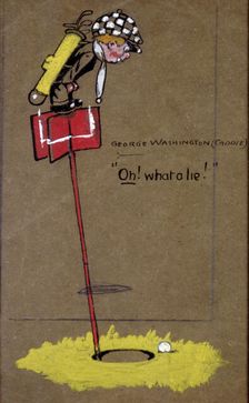 Cartoon with golfing theme, American, c1930