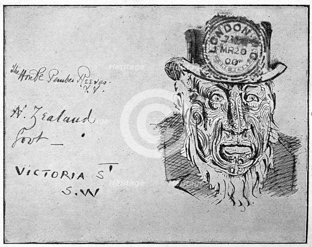 Cartoon depicting Boer leader Paul Kruger as a Maori, 1900. Artist: Unknown