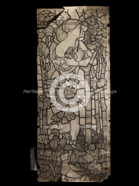 Cartoon for a Stained Glass Window of Eve, 1862. Artists: Philip Webb, Ford Madox Brown.