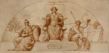 Cartoon for mural of Minnesota State Capital, "Institute of Justice", ca. 1904. Creator: Kenyon Cox