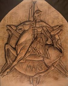 Cartoon For The "Mars" Window In The Scottish National War Memorial, Edinburgh, 1926. Creator: Douglas Strachan