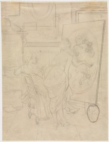 Cartoon for The Opinion of the Model. Creator: Charles Bargue (French, 1826-1883)