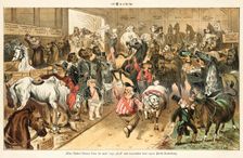 Cartoon from Puck, between 1880 and 1889. Creator: Bernhard Gillam
