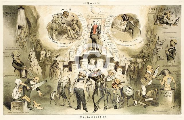 Cartoon from Puck, between 1880 and 1889. Creators: Joseph Keppler, Bernhard Gillam.