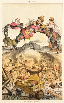 Cartoon from Puck, between 1880 and 1889. Creators: Joseph Keppler, Bernhard Gillam