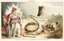 Cartoon from Puck, between 1880 and 1889. Creators: Joseph Keppler, Bernhard Gillam