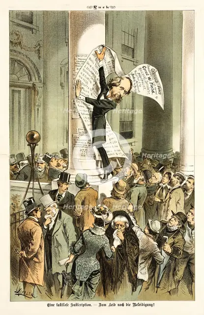 Cartoon from Puck, between 1880 and 1889. Creators: Joseph Keppler, Bernhard Gillam.