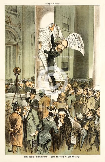 Cartoon from Puck, between 1880 and 1889. Creators: Joseph Keppler, Bernhard Gillam.
