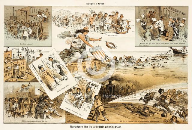 Cartoon from Puck, between 1880 and 1889. Creators: Joseph Keppler, Bernhard Gillam.