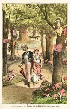 Cartoon from Puck, between 1880 and 1889. Creators: Joseph Keppler, Bernhard Gillam