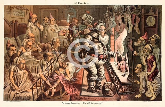 Cartoon from Puck, between 1880 and 1889. Creators: Joseph Keppler, Bernhard Gillam.