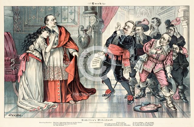 Cartoon from Puck, between 1880 and 1889. Creators: Joseph Keppler, Bernhard Gillam.