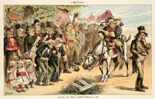 Cartoon from Puck, between 1880 and 1889. Creators: Joseph Keppler, Bernhard Gillam