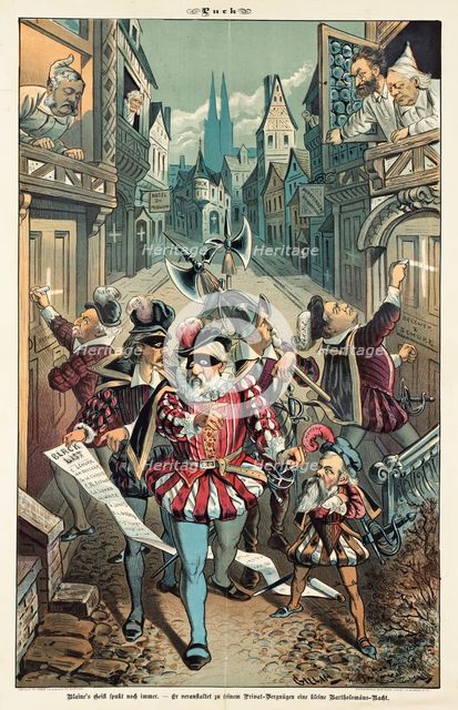 Cartoon from Puck, between 1880 and 1889. Creators: Joseph Keppler, Bernhard Gillam.