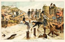 Cartoon from Puck, between 1880 and 1889. Creators: Joseph Keppler, Bernhard Gillam
