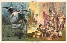 Cartoon from Puck, between 1880 and 1889. Creators: Joseph Keppler, Bernhard Gillam