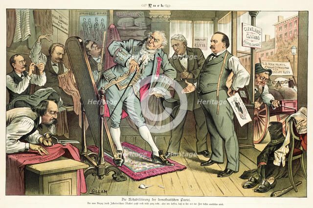 Cartoon from Puck, between 1880 and 1889. Creators: Joseph Keppler, Bernhard Gillam.